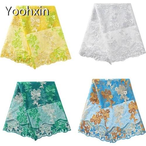 Fashion african fabric lace embroidery flower lace collar Fabric Sewing Applique DIY ribbon trim craft guipure cloth dress decor