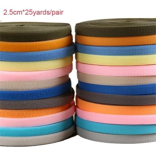 2.5cm*25yards Soft Nylon Hook and Loop Adhesive Fastener AB Sticky Stickers Magic Tape For DIY Sewing Garment Bag Accessories