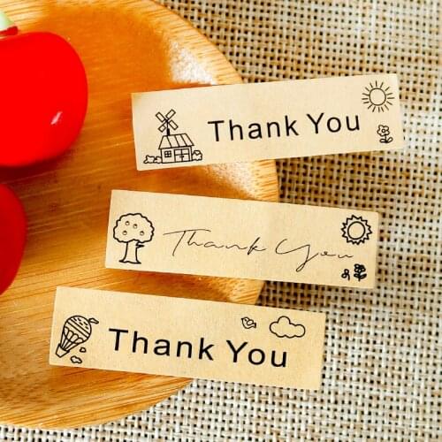 120pcs Gift Sealing Sticker Flower Handmade Kraft Thank You Stickers Wedding Party Decoration Labels Scrapbooking Gift Sticker