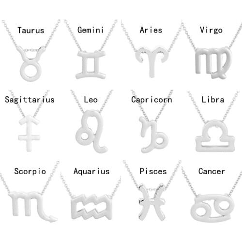 Chandler Black 12 Zodiac Sign Necklace & Pendant Enamel Astrology Constellation Star Clavickle Chain Choker Trendy Birthday Gift