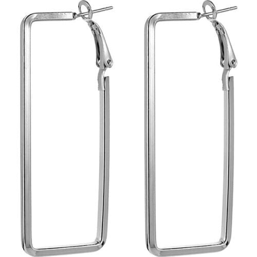 Gold Color Stud Earrings Simple Geometry Metal Earrings For women Female Retro Rectangle Earrings Fashion Jewelry