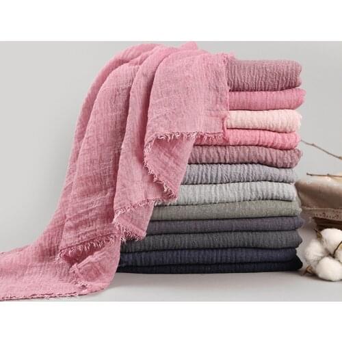 New Design Brand Scarf Women Solid Color Cotton Hijabs Scarves Neckerchief Headband For Ladies Shawls And Wraps Pashmina Stoles