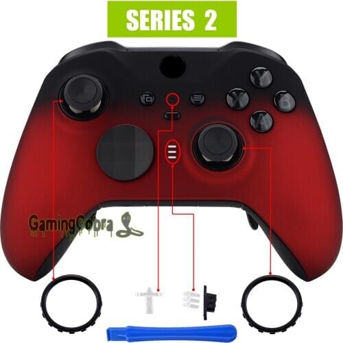 Shadow Scarlet Red Soft Touch Faceplate Front Housing Shell Replacement Kit for Xbox One Elite Series 2 Controller Model 1797