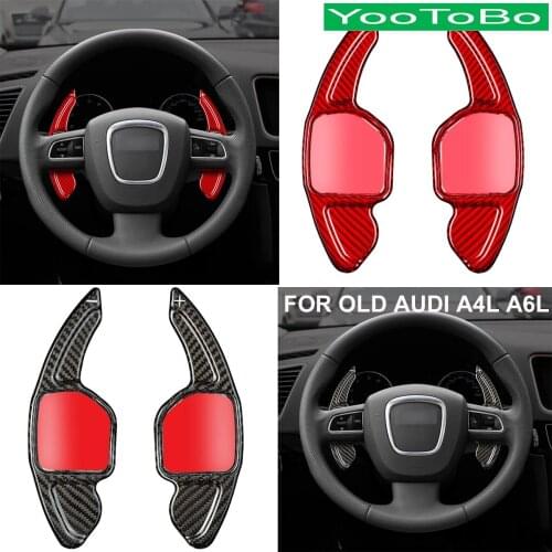 Forged Real Carbon Fiber Car Central Steering Wheel Paddle Shifters Extension For Audi OLD A4L A5 A6L A8 S5 S6 S8 RS6 Q5 Q7 2012