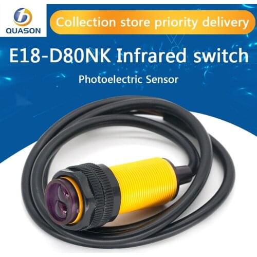 Smart Car Robot E18-D80NK Infrared Obstacle Avoidance Photoelectric Sensor Proximity Switch 3-80cm Detection Range Adjustable