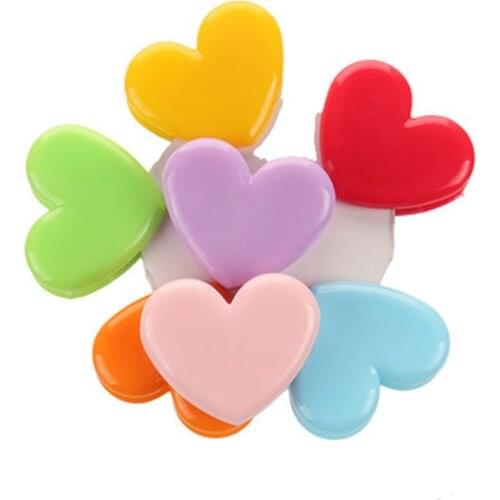 5Pcs Heart Shape Bulldog Grip Clips Food Bag Clips Sealing Clamp Paper File Ticket Binder Photo Organizer Kitchen Office Supply
