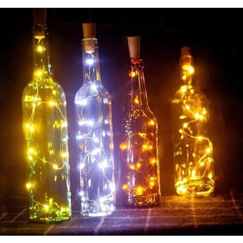 10pcs/Set Solar Wine Bottle Stopper Insert LED Fairy Solar Light For Wine Bottles And Garden Decor String Switch Control