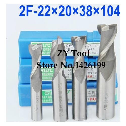 2pcs/set 22.0MM 2 Flute HSS&Aluminium endmill milling cutter CNC Bit Milling Machine tools Cutting tools.Lathe Tool,router bit