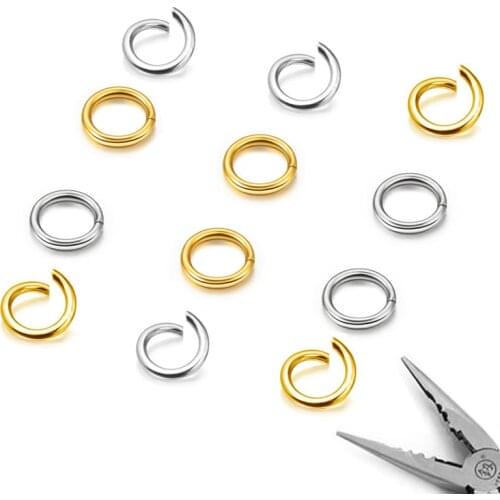 200Pcs/lot 3mm 4mm 5mm 6mm 7mm 8mm Gold Stainless Steel Split Ring Open Jump Rings For Jewelry Making DIY Necklace Findings