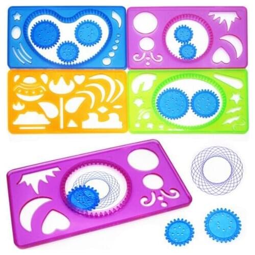4pcs/pack Spirograph Geometric Ruler Learning Drawing Tool Stationery For Student Drawing Set Creative Gift JK976755