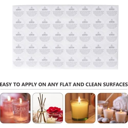 520Pcs Candle Warning Stickers Candle Jar Container Labels Wax Melting Safety Stickers