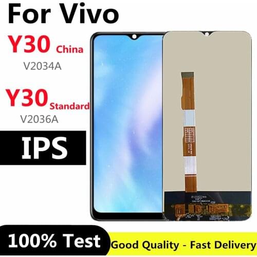 6.51" For Vivo Y30 China V2034A V2036A Y30 Standard LCD DIsplay Touch Screen Digitizer Assembly Replacement Black