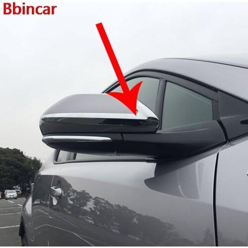 Bbincar Car Side Rear View Mirror Rearview Strips Cover Silver Trim ABS Chrome 2PCS Accessories For Toyota C-HR CHR 2016 2017