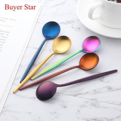 4Pcs/Lot 18/0 Stainless Steel Teaspoon Tablespoon Flatware Set Mini Coffee Spoon Cutlery Set Ice Teaspoons Dinner Tea Spoons Set