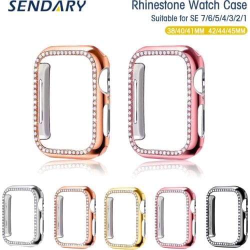 Rhinestone Watch Cover Case for Apple Watch SE 4/5/6 40MM 44MM Diamond Case for IWatch Series 1/2/3 38MM 42MM Watch Case