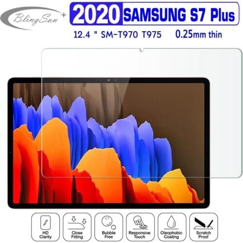For Samsung Galaxy Tab S7 Plus 12.4'' Tablet Screen Protector Tempered Glass for Tab S7+ SM-T970 SM-T975 SM-T976 Protective Film