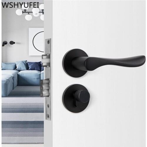 Indoor door lock bedroom household general purpose room door handle solid wood door set mute aluminum alloy split lock
