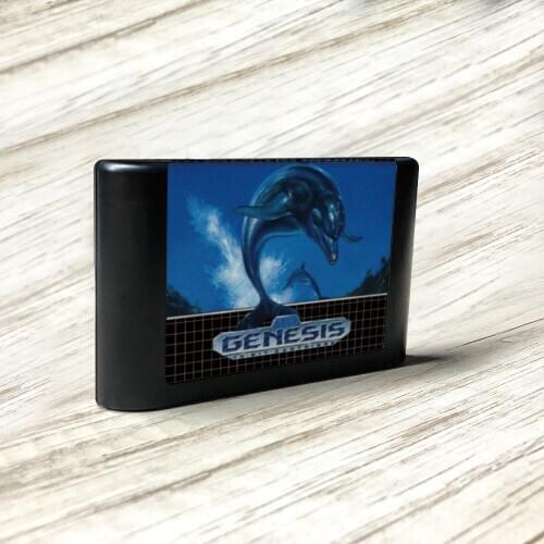 Ecco the Dolphin - USA Label Flashkit MD Electroless Gold PCB Card for Sega Genesis Megadrive Video Game Console