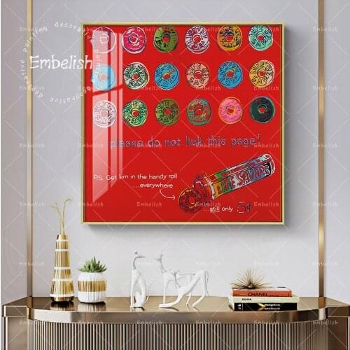 Embelish Hot Life Savers By Any Warhol Big Size Wall Pictures For Living Room Modern Home Decor HD Print Canvas Painting Posters