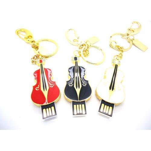 New promotion pendrive musical instrument violin metal usb flash drive 32gb memory stick pen drive 64gb 16gb fashion gift u disk