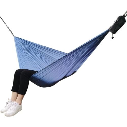 Camping Hammock Portable Single Double Nylon Hammock for Backpacking Hiking Travel Yard Outdoor Activities