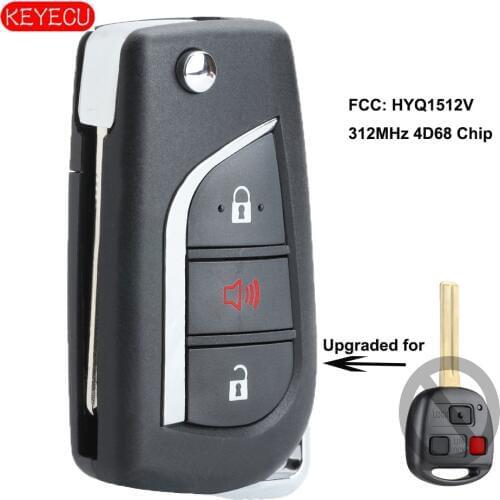 Keyecu Upgraded Remote Key fob 3 Button 312MHZ 4D68 Chip for Lexus LX470 GX470 RX300 FCC: HYQ1512V