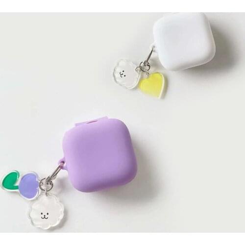 Korea Flower Bear Case for Samsung Galaxy Buds PRO Case Cute Cartoon Keyring Silicone Earphone Case for Galaxy Buds PRO Cover