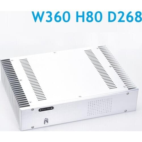 DIY Pure Rear Chassis Aluminum Home Hifi Amplifier Housing Power Amplifier Supply Case Knob Enclosure Size W360 H80 D268 BZ3608A
