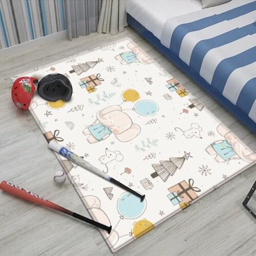 Hot Sale Carpet Balloon Cute Elephant Pattern Non-Slip Baby Play Children Flannel Baby Hand Print Rectangle Children Carpet