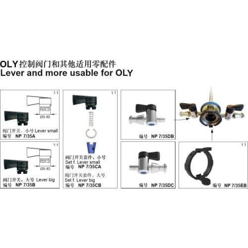 Medical equipment-applicable parts for Olympus control valves NP7