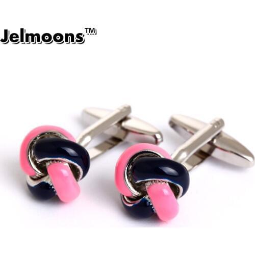 Metal Knot Cufflinks Wholesale Anti-Oxidation Copper Pink/Black Cufflinks For Mens Business Wedding French Cuff Links