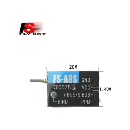 Flysky FS-A8S FS A8S 2.4G 8CH Mini Receiver with PPM i-BUS SBUS Output for Drone Quadcopter Spare Parts Accessories