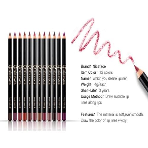 Fashion Colorful Lipstick Cosmetics Pen Lip Makeup Pencils Long Lasting Pigmented Waterproof Matte Lip Liner Beauty Makeup Tool