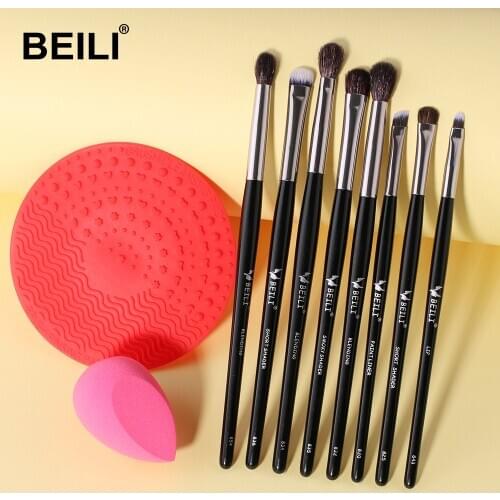 BEILI 8/15/18 pcs Makeup Brushes Set Pink Cosmetic Sponge Red Silicone Cleaning Pad for Foundation Eyeshadow Eyebrow Blush