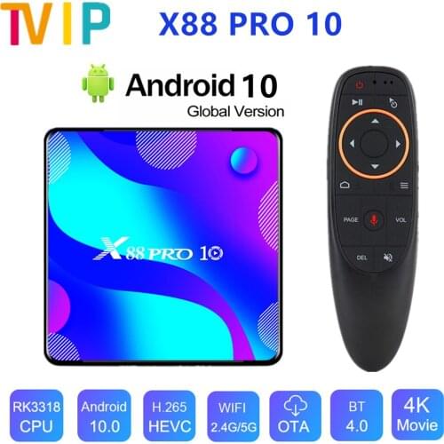 Android 10.0 TV Box X88 PRO 10 RK3318 4K Google Store 4G RAM 64G ROM Android 10 Set Top Box x88 pro Media Player
