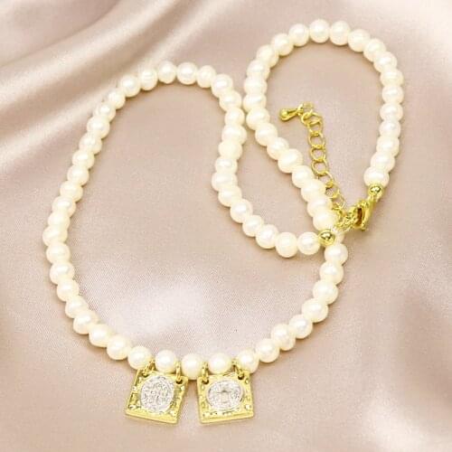 5 Strand Fresh Water Pearl Pendant Necklace Gold Fashion Senbinito Pendant Necklace Pearls Strand Jewelry necklace 51666