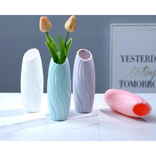 Plastic Vase Anti-ceramic Vase Nordic Home Decoration Creative Anti-fall Vase Flower Pot Flower Basket Wedding Decoration 2020