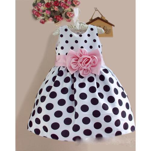 Christmas Super Flower girls dresses for party and wedding Dot print Princess Kids Dress Fashion Childrens Clothing