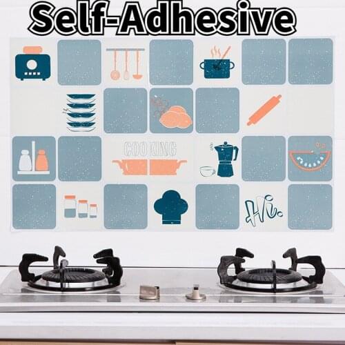 Self-Adhesive Grease Sticker kitchen stickers water proff oil proof PVC High Temperature Kitchen Wall Protector DIY Wallpaper
