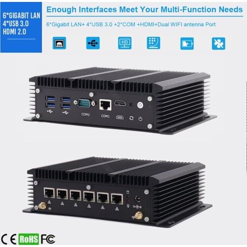 Firewall PFsense Mini ITX PC Intel Core i5 10210U 8265U Pentium Gold 5405U 6 LAN SD Card SIM Slot 8145U PXE Tiny Router Computer
