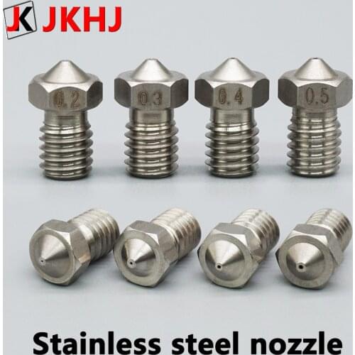 Stainless steel nozzle 3D printer accessories E3D v6 hotend v5 J-hend Parts 1.75mm Filament 0.2 0.3 0.4 0.5mm Nozzle