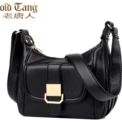 High Quality Solid Color Soft Genuine Leather Shoulder Bags for Women 2021 Luxury Brand Designer Crossbody Bag Sac Epaule
