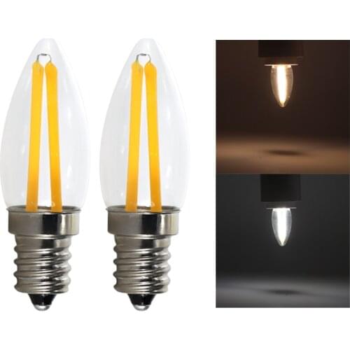Ampoule led filament E12 cob candle mini glass lamp 110v 220v super 1.5W Refrigerator bulb Decor for room Table night Light