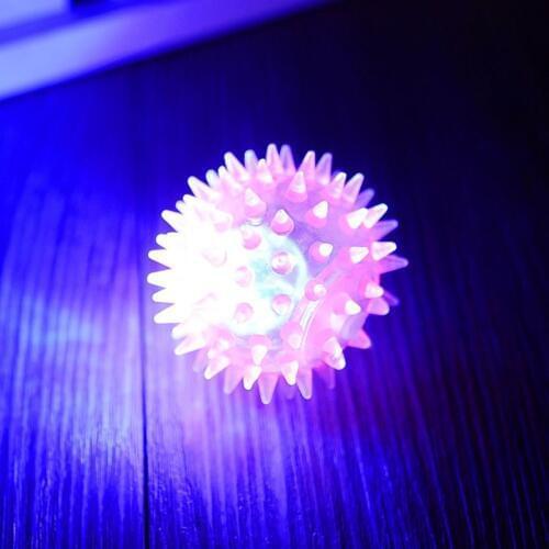 Colorful Soft Rubber Luminous Ball Toy Pet Puppy Dog Chewing Playing Elastic Ball Toys Small Cat Interactive Toy Supplies