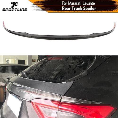 Rear Middle Trunk Spoiler Boot Lip Wing Spoiler For Maserati Levante 2016 - 2019 Carbon Fiber Rear Trunk Boot Lip Wing Spoiler