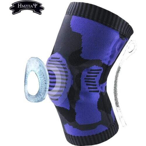 1Pcs Nylon Silicon Knee Pads Sleeve Knee Brace Kneepads Silica Gel Spring Patella Stabilizer Meniscus Tear Arthritis Pain Relief