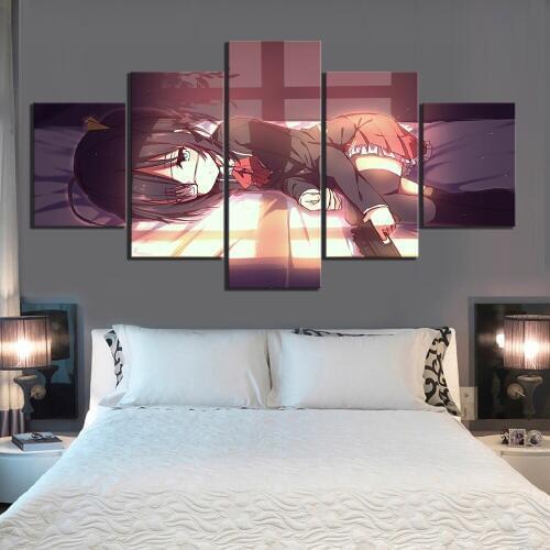 5 Piece HD Anime Girl Pictures Takanashi Rikka Cyuunibyou Demo Koigashitai Poster Paintings for Girls Room Wall Decor