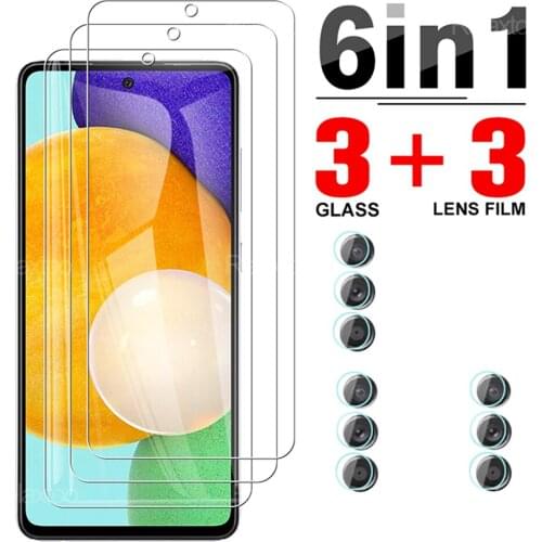 6 In 1 Full Cover Tempered Glasses Protector For Samsung Galaxy A52 4G Or 5G Camera Lens Protective Glass For Sansung A 52 6.5"