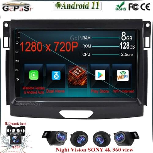 IPS Screen 6G+128G Android 11 Car Radio Player for Ford Ranger T6 2016 2017 2018 2019 2020 Car Multimedia Video GPS Navigation