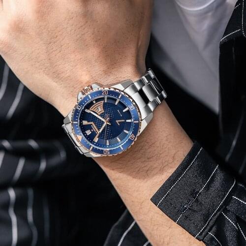 NAVIFORCE Luxury Brand Gold Watch Men 2021 Cool Style Classic Business Wristwatches Waterproof Stainless Steel Quartz Male Clock